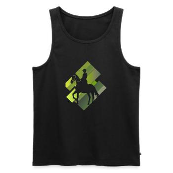 Dressurpferd Reitschule Dressur - Männer Premium Bio Tank Top - Schwarz - Vorne - Michal (187cm)