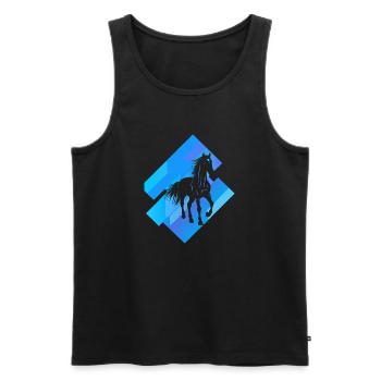 Pferd Pferdekopf Ponyhof - Männer Premium Bio Tank Top - Schwarz - Vorne - Michal (187cm)