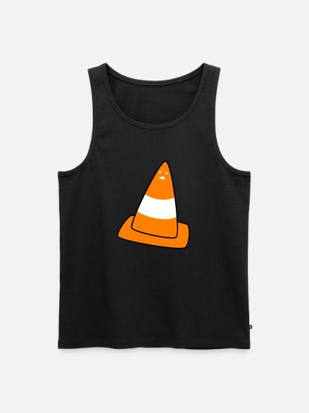 traffic cone with face - Men's Premium Organic Tank Top - black