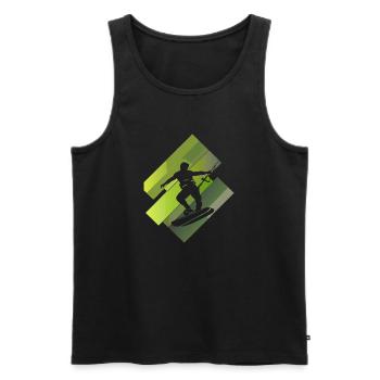 Wakeboarding Wakeboard - Men's Premium Organic Tank Top - black - Front - AI Model Male 178 light (178cm)