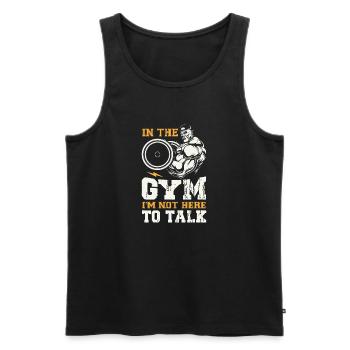 Training und nicht reden! - Männer Premium Bio Tank Top - Schwarz - Vorne - AI Model Male 178 light (178cm)