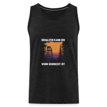 Hunter Closed Season - Men's Premium Organic Tank Top - charcoal grey - Front - Alexander (188cm)