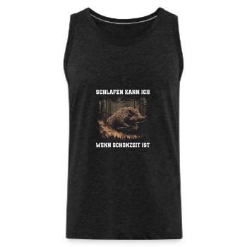 Hunter Closed Season - Men's Premium Organic Tank Top - charcoal grey - Front - Alexander (188cm)