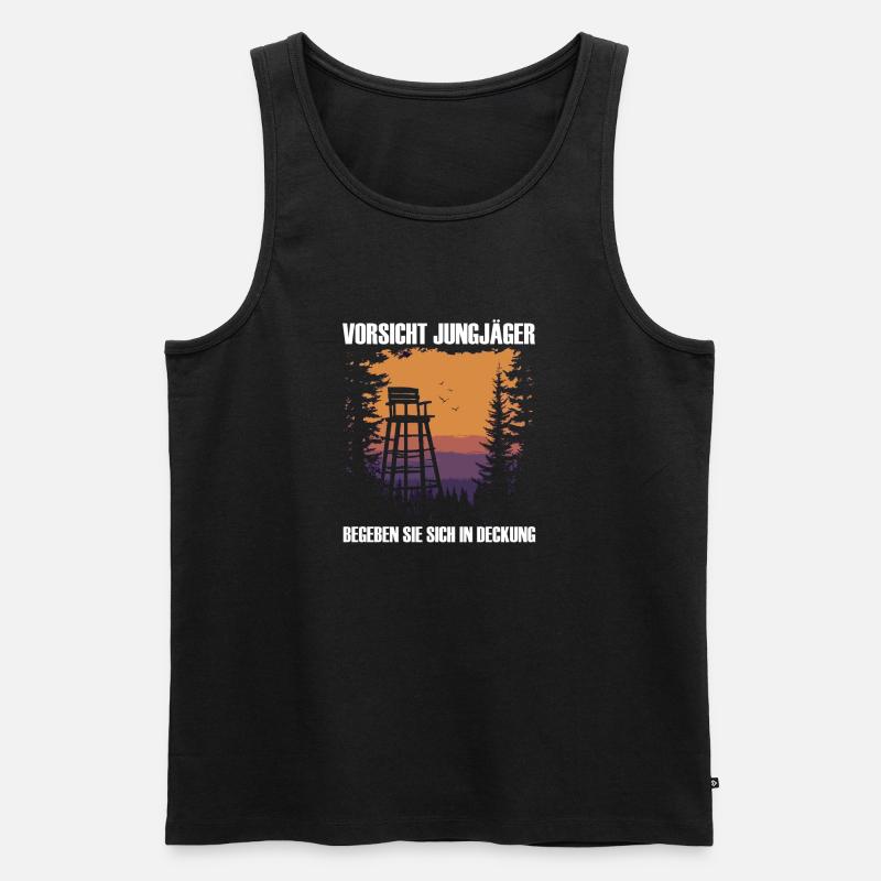 Beware of young hunters - Men's Premium Organic Tank Top - black