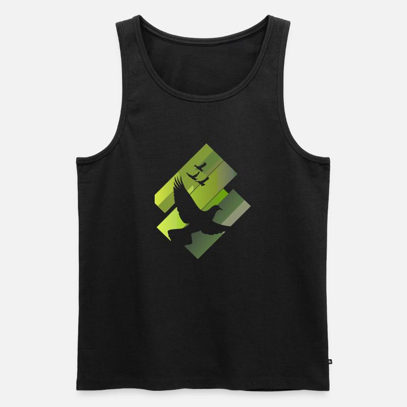 Taube Turteltauben - Männer Premium Bio Tank Top - Schwarz