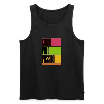 Canoe Polo Passion - Kanupolo - Kanu Polo - Kajak - Männer Premium Bio Tank Top - Schwarz - Vorne - AI Model Male 178 light (178cm)