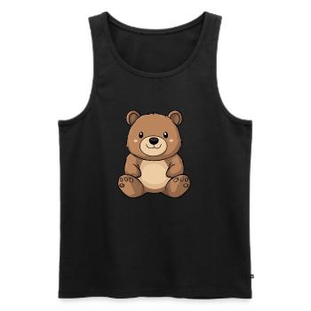 petit ours mignon - Débardeur bio Premium Homme - noir - Devant - Michal (187cm)