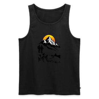 Adventure Vintage Drawing | Hiking and Trekking - Men's Premium Organic Tank Top - black - Front - Michal (187cm)