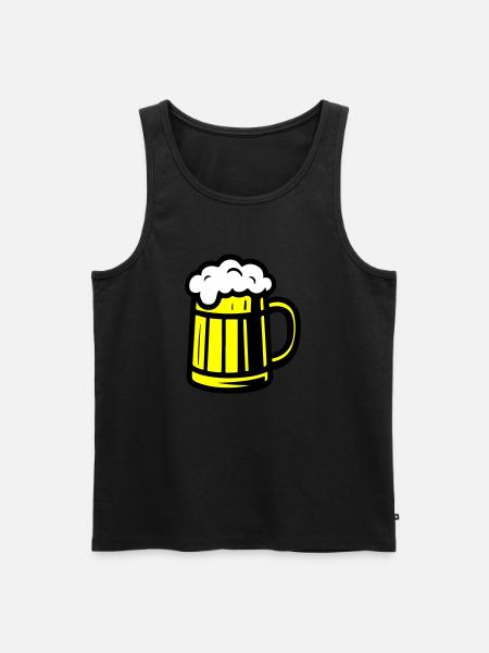 Bier Glas Bierkrug - Männer Premium Bio Tank Top - Schwarz