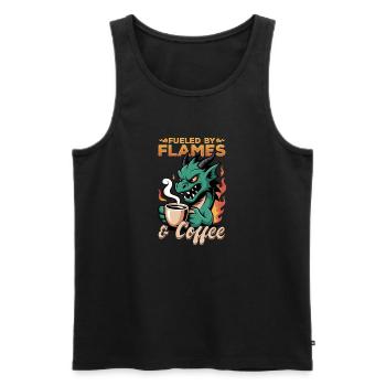 Dragon Coffee Mythical Creatures - Männer Premium Bio Tank Top - Schwarz - Vorne - AI Model Male 178 light (178cm)