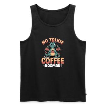 Dragon Coffee Mythical Creatures - Men's Premium Organic Tank Top - black - Front - AI Model Male 178 light (178cm)