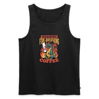 Dragon Coffee Mythical Creatures - Männer Premium Bio Tank Top - Schwarz - Vorne - AI Model Male 178 light (178cm)