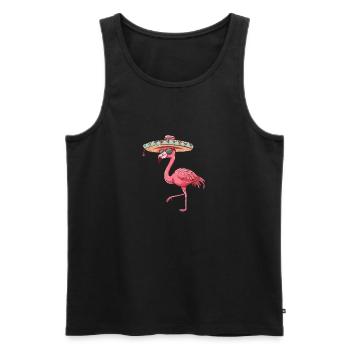 Flamingo Comic Funny Sombrero - Men's Premium Organic Tank Top - black - Front - AI Model Male 178 light (178cm)