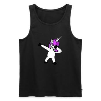 Licorne Dabbing Dab Danse Soirée Pose Geste Drôle - Débardeur bio Premium Homme - noir - Devant - Michal (187cm)