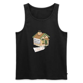 housing is a right - Men's Premium Organic Tank Top - black - Front - AI Model Male 178 light (178cm)