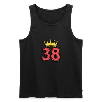 38 Zahl Krone - Männer Premium Bio Tank Top - Schwarz - Vorne - Michal (187cm)