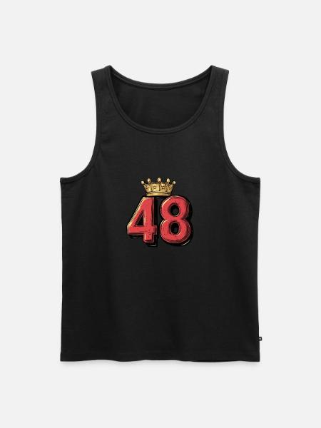 48 Zahl Krone - Männer Premium Bio Tank Top - Schwarz