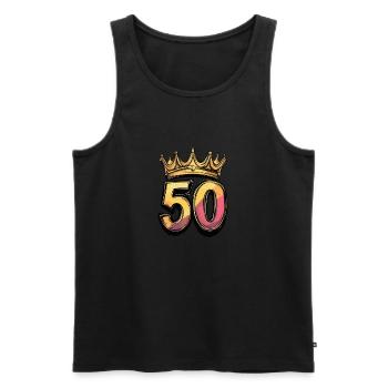 50 Number Crown - Men's Premium Organic Tank Top - black - Front - Michal (187cm)