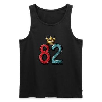 82 Number Krone - Men's Premium Organic Tank Top - black - Front - Michal (187cm)