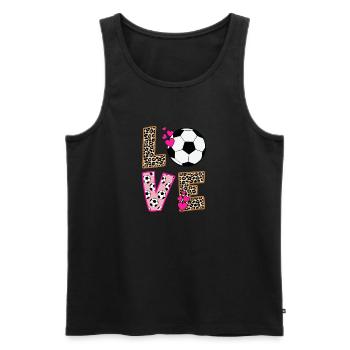 Niedliche Liebe Fußball Leopardenmuster Frauen Mädchen Fußball - Männer Premium Bio Tank Top - Schwarz - Vorne - AI Model Male 178 light (178cm)