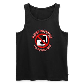 Please no photos - I'm on sick leave - Men's Premium Organic Tank Top - black - Front - AI Model Male 178 light (178cm)