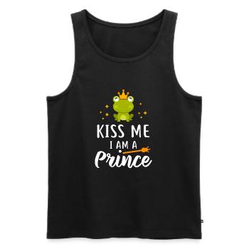Embrasse-moi, je suis un prince - Débardeur bio Premium Homme - noir - Devant - AI Model Male 178 light (178cm)