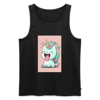Bébé licorne - Débardeur bio Premium Homme - noir - Devant - Michal (187cm)