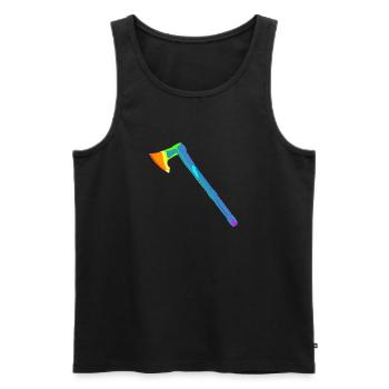 Axt | Wikinger | Holzfäller | Nordisch | Beil - Männer Premium Bio Tank Top - Schwarz - Vorne - Michal (187cm)