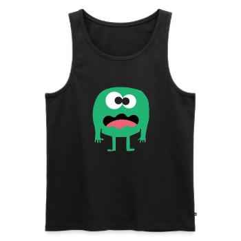 confused green monster - Männer Premium Bio Tank Top - Schwarz - Vorne - AI Model Male 178 light (178cm)