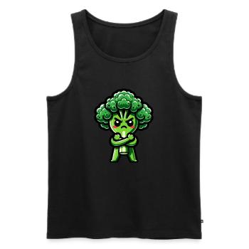 Angry broccoli - Men's Premium Organic Tank Top - black - Front - AI Model Male 178 light (178cm)