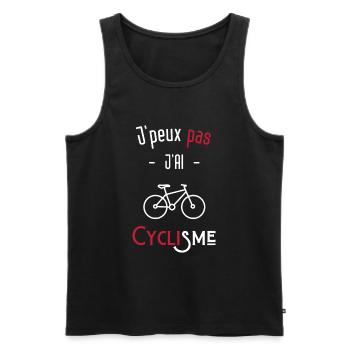 j'peux pas j'ai cyclisme - Débardeur bio Premium Homme - noir - Devant - Michal (187cm)