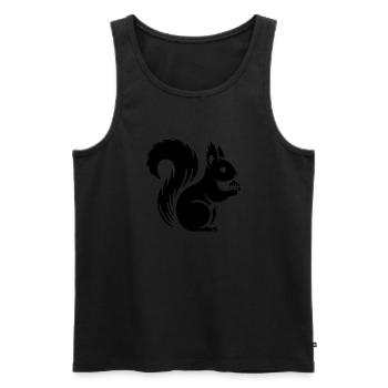 Minimalist Squirrel Silhouette with Nut - Men's Premium Organic Tank Top - black - Front - Michal (187cm)
