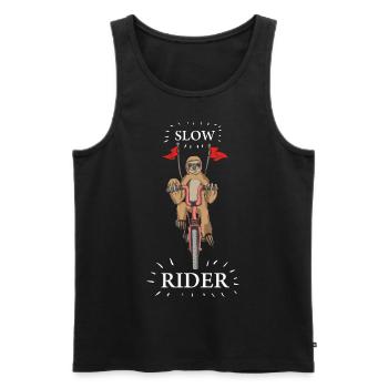 Paresseux Slow Rider cyclistes & Sportif Vélo - Débardeur bio Premium Homme - noir - Devant - Michal (187cm)