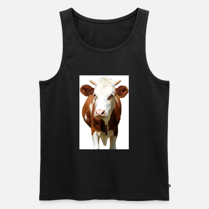 Kuh Poster - Männer Premium Bio Tank Top - Schwarz