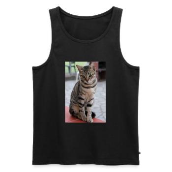 chat, chaton - Débardeur bio Premium Homme - noir - Devant - Michal (187cm)