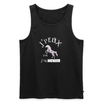j'peux pas j'ai cheval équitation - Débardeur bio Premium Homme - noir - Devant - Michal (187cm)
