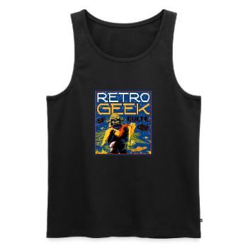 retro geek sf culte ciné - Débardeur bio Premium Homme - noir - Devant - AI Model Male 178 light (178cm)