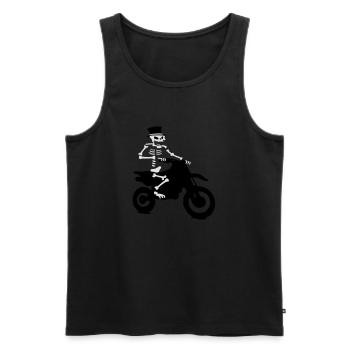 Skeleton with cylinder engine driving cross Bik - Men's Premium Organic Tank Top - black - Front - Michal (187cm)