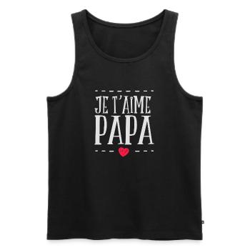 Papa je taime - Débardeur bio Premium Homme - noir - Devant - Michal (187cm)