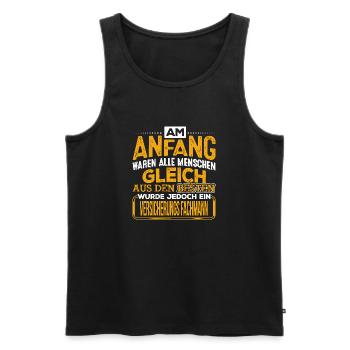 VERSICHERUNGS-FACHMANN - Der Beste - Männer Premium Bio Tank Top - Schwarz - Vorne - Michal (187cm)