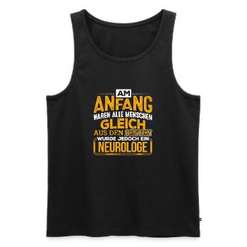 NEUROLOGE - Der Beste - Männer Premium Bio Tank Top - Schwarz - Vorne - AI Model Male 178 light (178cm)