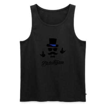 Groom Bräutigam bachelor Hochzeit stag polterabend - Männer Premium Bio Tank Top - Schwarz - Vorne - AI Model Male 178 light (178cm)