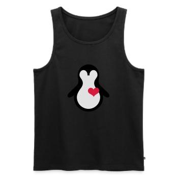 penguin with heart - Débardeur bio Premium Homme - noir - Devant - Michal (187cm)