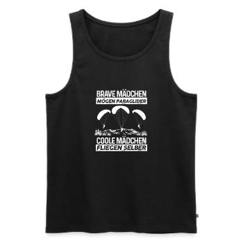 Coole Mädchen fliegen selber Gescehnk - Männer Premium Bio Tank Top - Schwarz - Vorne - Michal (187cm)