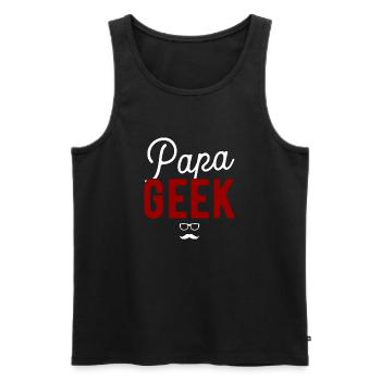 Papa geek cadeau - Débardeur bio Premium Homme - noir - Devant - Michal (187cm)