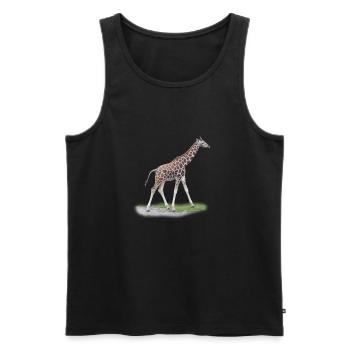 Junge Giraffe - Männer Premium Bio Tank Top - Schwarz - Vorne - Michal (187cm)