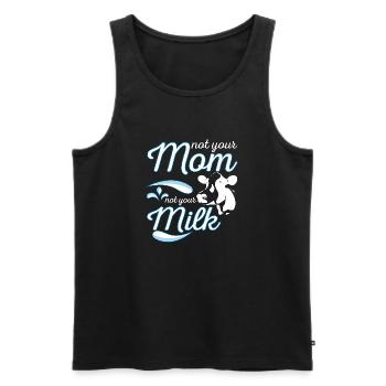 Pas votre maman pas lait t-shirt lait de vache végétalien - Débardeur bio Premium Homme - noir - Devant - Michal (187cm)