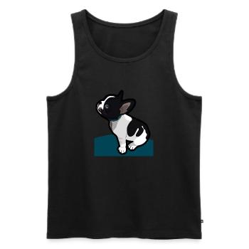 Bouledogue français - Débardeur bio Premium Homme - noir - Devant - Michal (187cm)