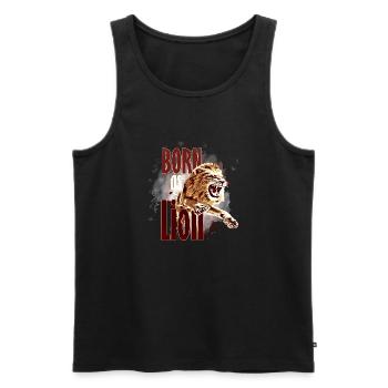 geboren als löwe 2 - Männer Premium Bio Tank Top - Schwarz - Vorne - AI Model Male 178 light (178cm)