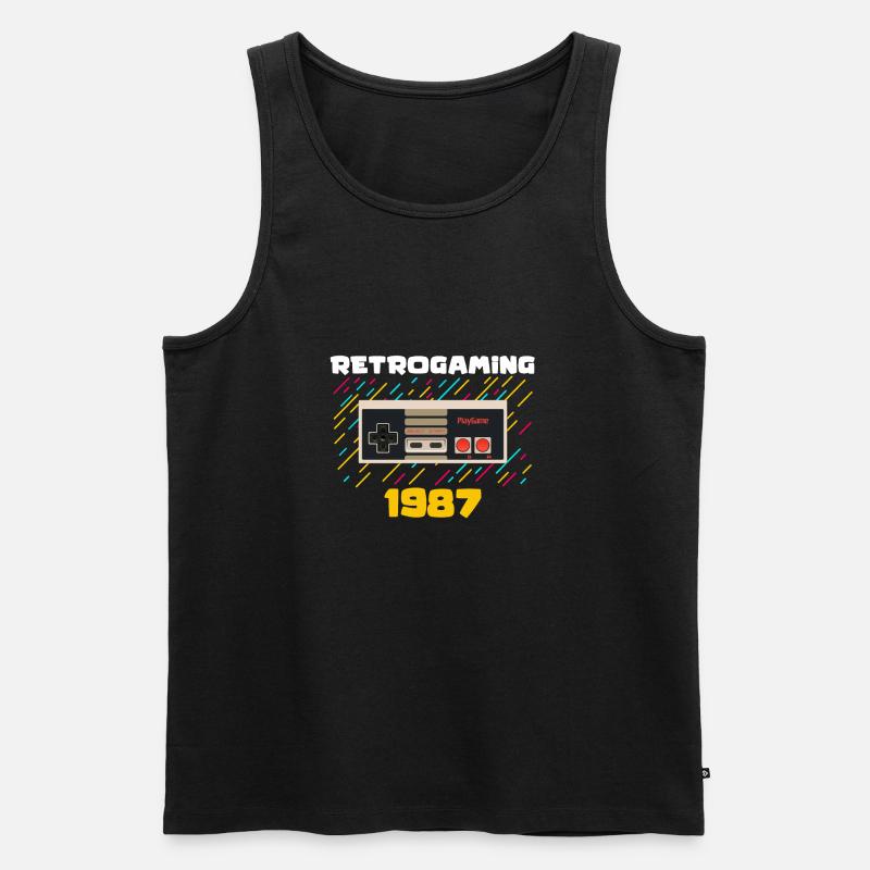 Retrogaming (Retrogaming) - Männer Premium Bio Tank Top - Schwarz